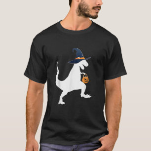 T-shirt Tyrannosaurus Rex Halloween Citrouilles Visages Wi