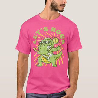 T-shirt Tyrannosaurus Rex Jouer Guitare T-Rex Din Drôle
