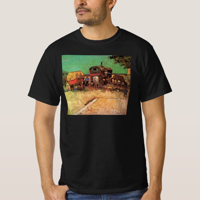 T-shirt Tziganes avec caravanes par Vincent van Gogh (Devant)