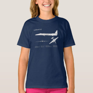 T-shirt U-2 Dragon Lady - Plan directeur de l'avion ABD