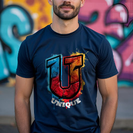 T-shirt "U" Look : Monogramme de graffiti personnalisable