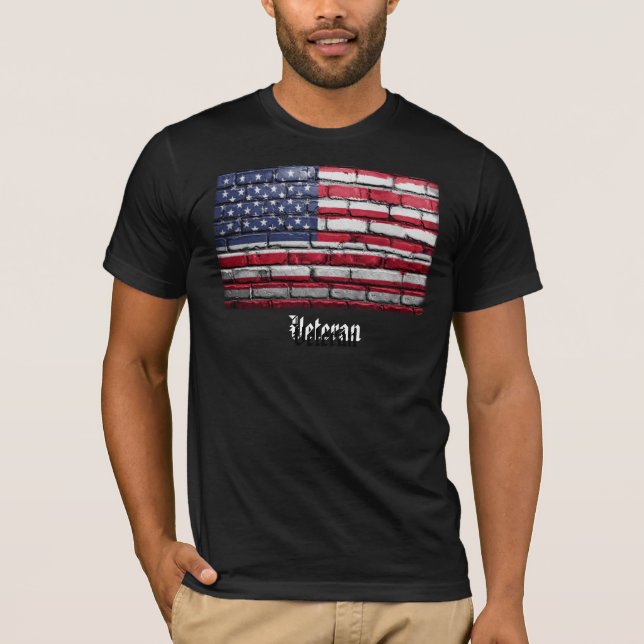 T-shirt U.S.A. Flag Veteran (Devant)