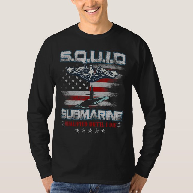 T-shirt U S Submarine Service Vétérinaire Sous-marin Drape (Devant)