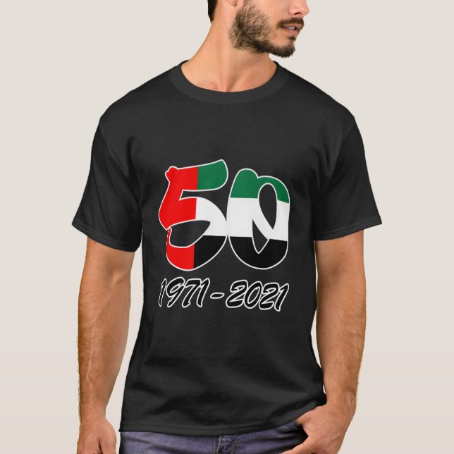 T-shirt Uae 50 Ans Depuis 1971-2021 Illustration (Devant)