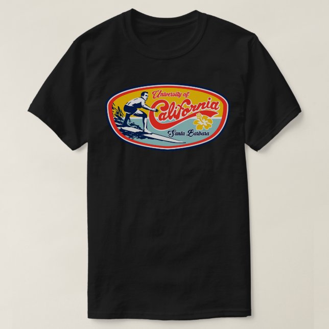 T-shirt UC Père Noël Barbara UCSB Classic Surfer Design (Design devant)