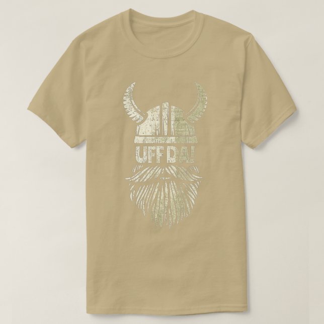 T-shirt Uff Da Norwegian Citer Casque Viking Scandinave (Design devant)