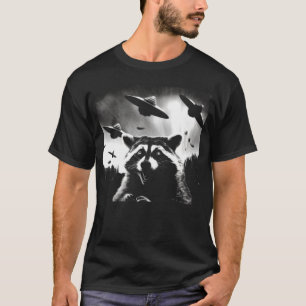 T-shirt UFO Alien Funny Raccoon UAP