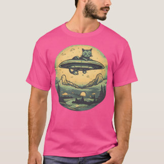 T-shirt Ufo Chat En Nature