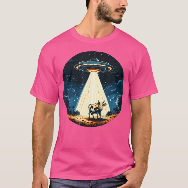 T-shirt Ufo Faisant Monter Une Vache Pour Des Aventures Al (Devant)