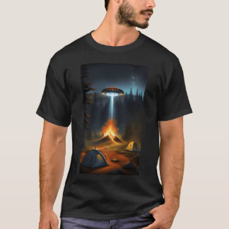 T-shirt UFO fire Camping friends