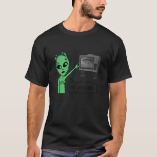 T-shirt Ufo Ils Sont Ici Aliens Pointant Sur Tv Spacship S