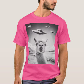 T-shirt Ufo Selfie Llama