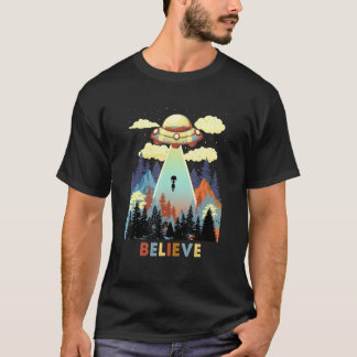 T-shirt Ufo Soucoupe Volante Nous Croyons En L'Espace Exté