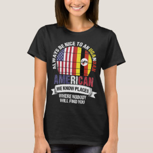 T-shirt Ugandan American know Plages Pays Ouganda Drapeau
