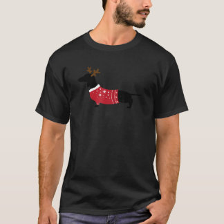 T-shirt Ugly Christmas Sweater Wiener Dachshund Dog 