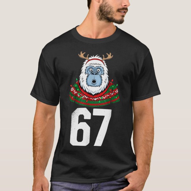 T-shirt Ugly Christmas Sweater Yeti Gorilla Reindeer 67  (Devant)