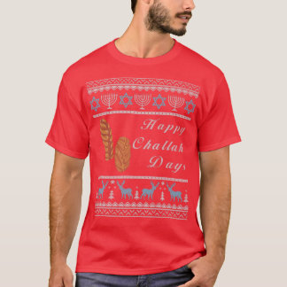 T-shirt Ugly Hanukkah Sweater Menorah Happy Challah Days C
