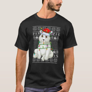 T-shirt Ugly Sweater Style Xmas Lights Santa Polar Bear Ch