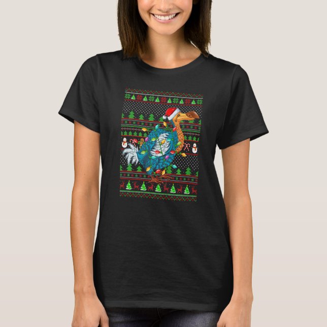 T-shirt Ugly Xmas Sweater Style Lighting Dodo Bird Christm (Devant)