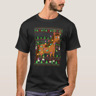 T-shirt Ugly Xmas Sweater Style Lighting Horse Christmas