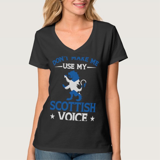 T-shirt Uk Scotland Ne Me Fais Pas Utiliser Ma Voix Écossa (Devant)