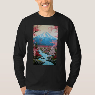 T-shirt Ukiyo-e Fleur de cerisier Mont Fuji Serenity Japon