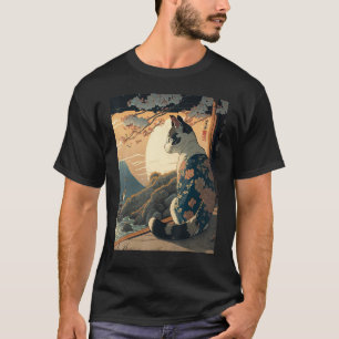 T-shirt Ukiyo e Kanagawa Vintage japonais Tattoo Cat Graph