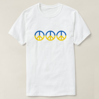 T-shirt Ukraine 3 Signes de paix Drapeau bleu jaune