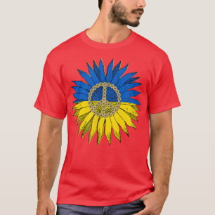 T-shirt Ukraine bleu jaune tournesol soutien paix roman