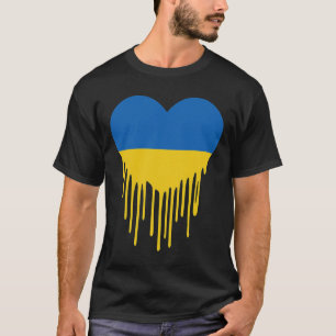 T-shirt Ukraine Cœur Saignant Soutien Et Soutenez Les Ukra
