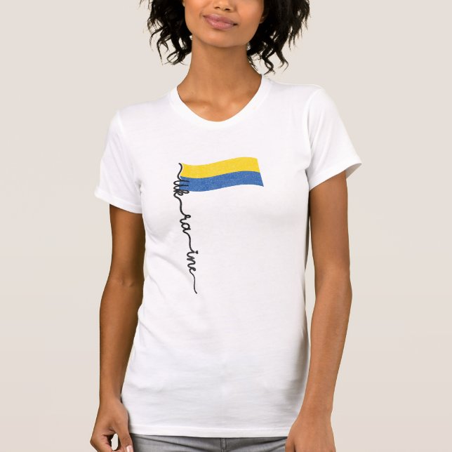 T-shirt Ukraine Drapeau Signature Design, Symbole sur Flag (Devant)