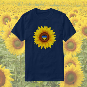 T-shirt Ukraine Drapeau Tournesol bleu et jaune
