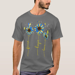 T-shirt Ukraine Drapeau Tournesol Foi Vintage Croix Hope L