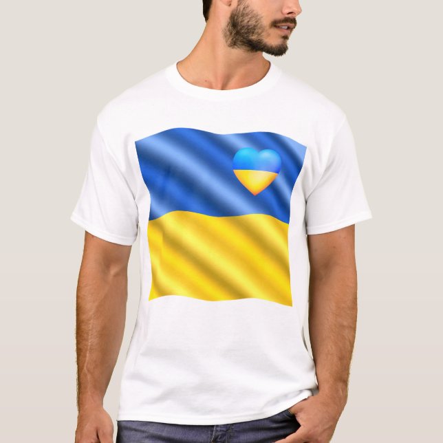 T-shirt Ukraine drapeau ukrainien Coeur (Devant)