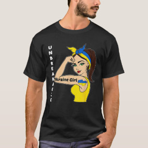 T-shirt Ukraine Fille incassable drapeau ukrainien fort