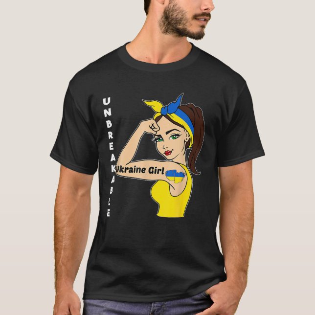 T-shirt Ukraine Fille incassable drapeau ukrainien fort (Devant)