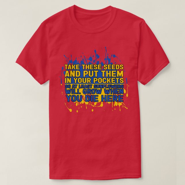 T-shirt Ukraine Graines de tournesol Un ukrainien  (Design devant)