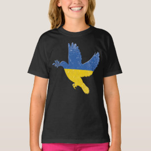 T-shirt Ukraine Peace Dove, drapeau de la fierté ukrainie
