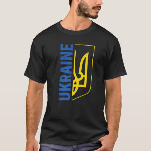 T-shirt Ukraine Prit T Pour Hommes Manteau D'Armoiries Emb