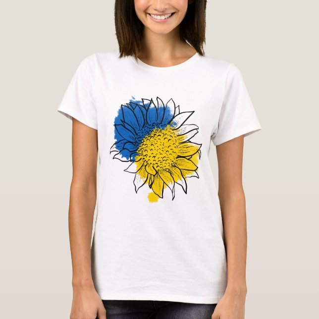 T-shirt Ukraine Soutien au tournesol (Devant)