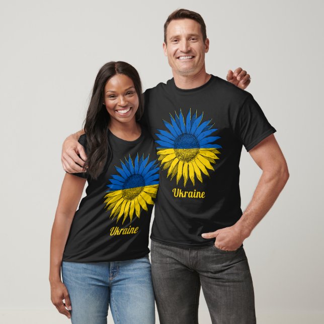 T-shirt Ukraine Tournesol bleu et jaune Drapeau couleurs (Unisexe)