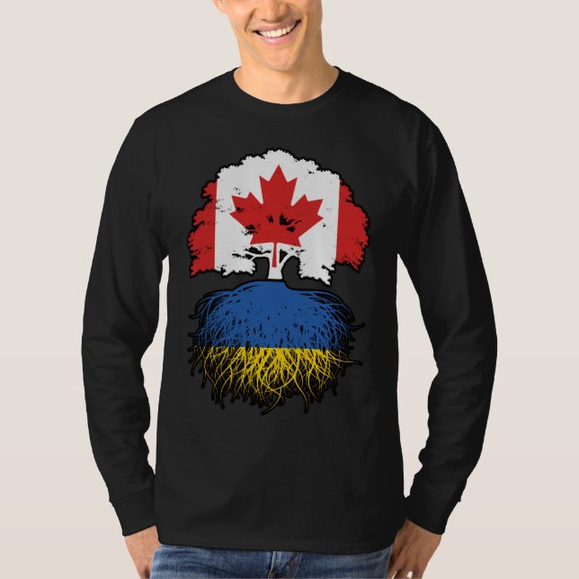 T-shirt Ukraine Ukrainienne Canada drapeau des racines de  (Devant)