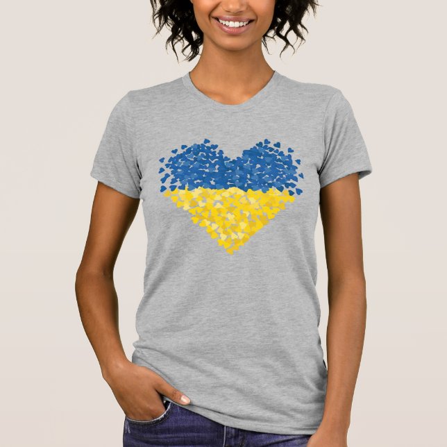 T-shirt Ukrainian flag. Love to Ukraine. Support.  (Devant)