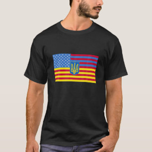 T-shirt Ukrainien Américain Drapeau Ukraine Usa Amérique U