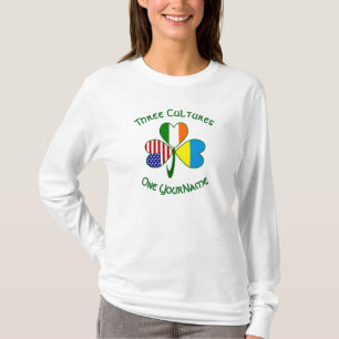 T-shirt Ukrainienne Irlandais USA drapeaux Shamrock Person