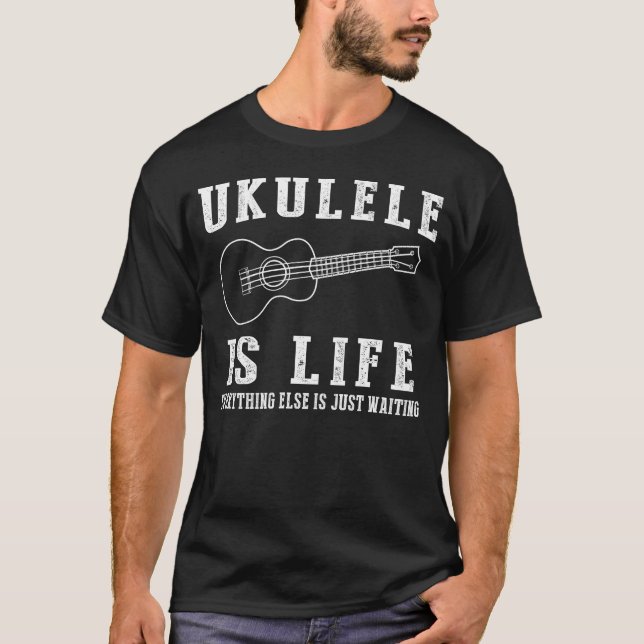 T-shirt Ukulele, c'est la vie : où les fesses d'attente so (Devant)