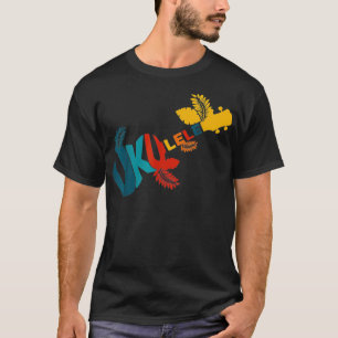 T-shirt Ukulele Colorful Hawaiian Music Uke Player Cadeau
