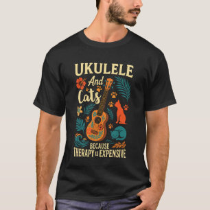 T-shirt Ukulele Hawaïen Uke Chat Ukulele et chats parce qu