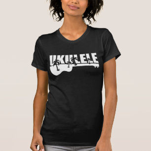 T-shirt ukulélé hawaïenne blanche