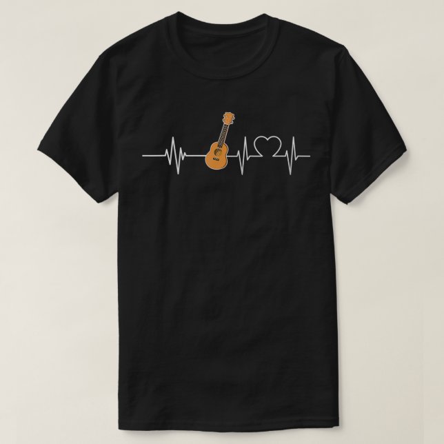T-shirt Ukulele Heartbeat EKG Ukulele Player Cadeau (Design devant)
